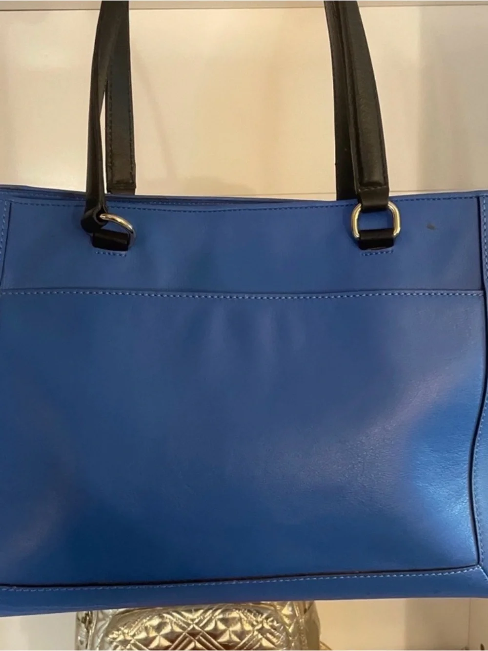 Rare limited edition kate spade Black and Blue Leather Top-Handle Tote